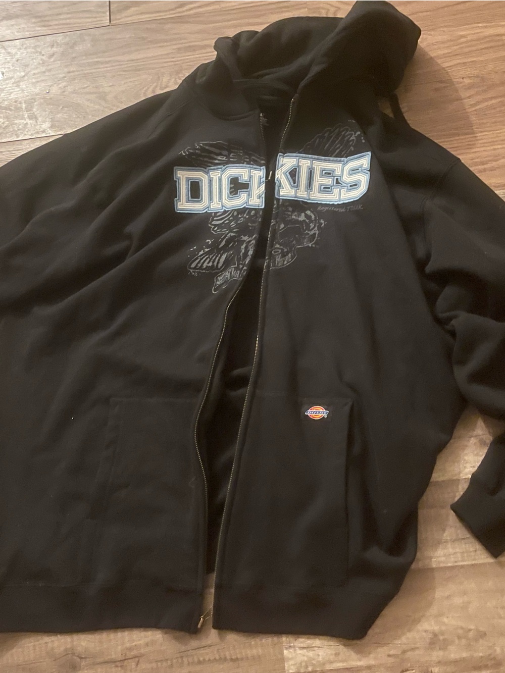 Dickies Black Zip-Up Hoodie with Graphic Logo